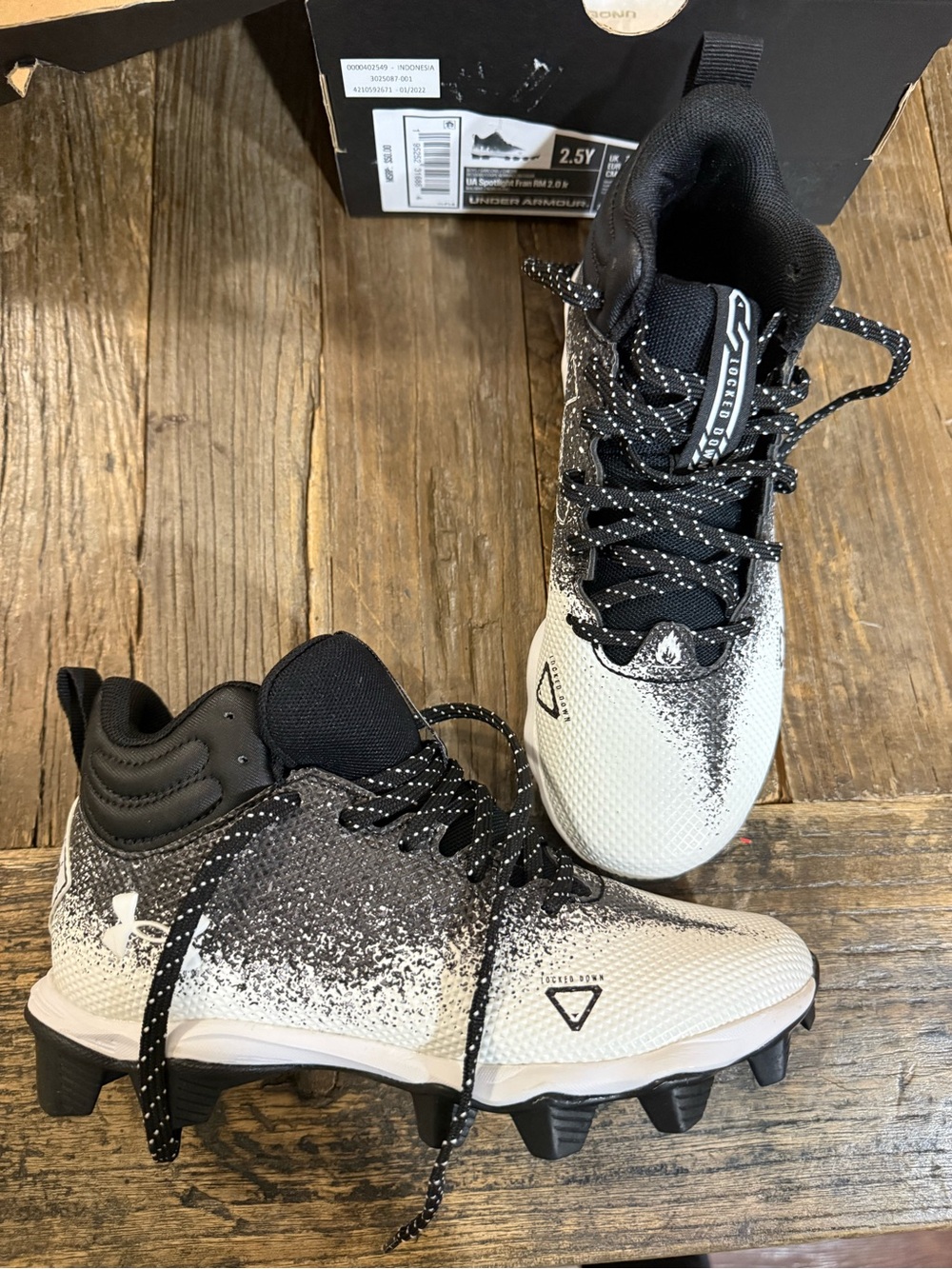 Under Armour Kids Black & White Gradient Cleats